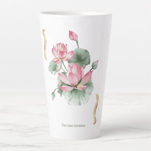Tasse Latte Lotus Flower Design  (Devant)