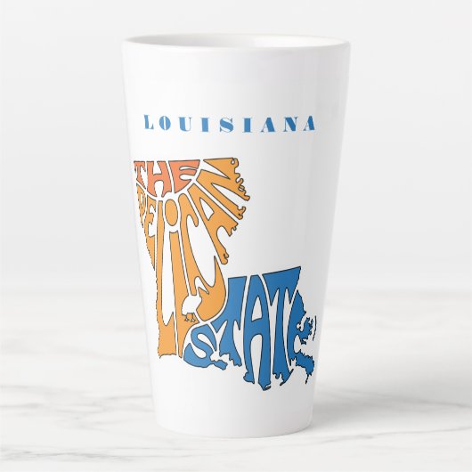 Tasse Latte Louisiane surnom Word Art (Devant)