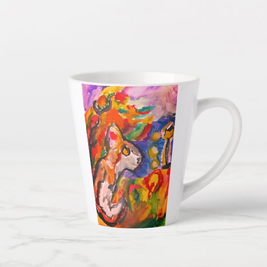 Tasse Latte Loup la nuit (Droite)