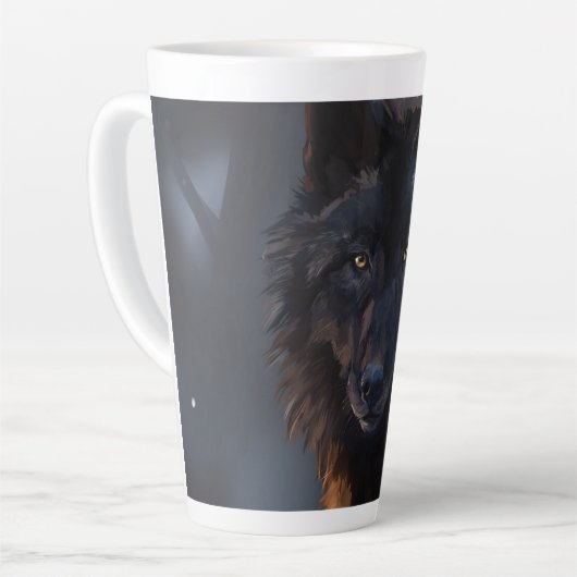 Tasse Latte Loup noir (Angle gauche)