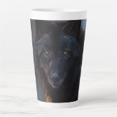 Tasse Latte Loup noir (Devant)
