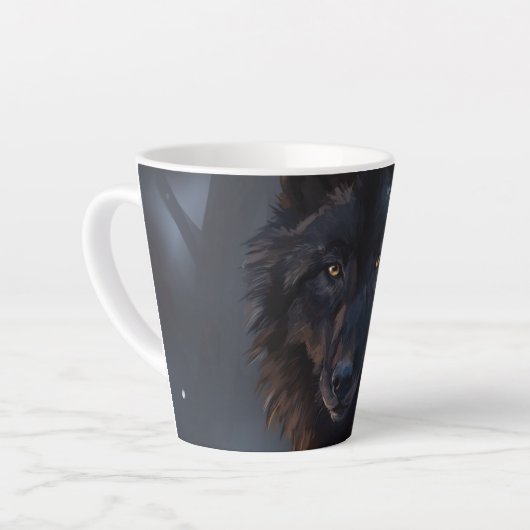 Tasse Latte Loup noir (Angle gauche)