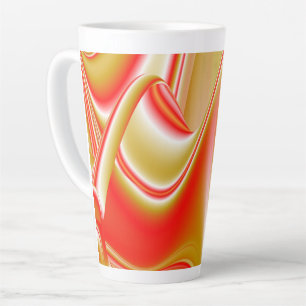 Tasse Latte Love and Gold Abstrait 3D Rainbowart