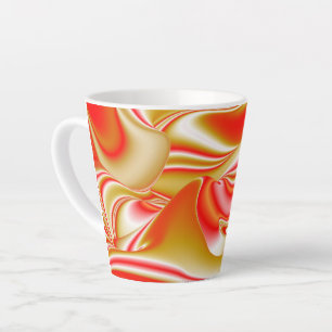 Tasse Latte Love and Gold Abstrait 3D Rainbowart