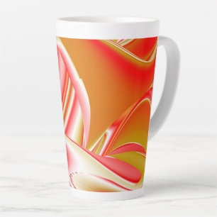 Tasse Latte Love and Gold Abstrait 3D Rainbowart