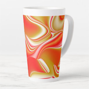 Tasse Latte Love and Gold Abstrait 3D Rainbowart