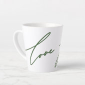 Tasse Latte Love and Joy Script Green Name Noël Holiday (Angle gauche)