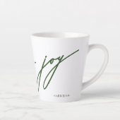 Tasse Latte Love and Joy Script Green Name Noël Holiday (Droite)