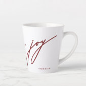 Tasse Latte Love and Joy Script Nom rouge Noël (Droite)