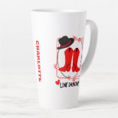 Tasse Latte Love Country Line Dancing Cute Personnalisée (Angle droit)