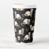 Tasse Latte Love Ferrets - Noir (Devant)