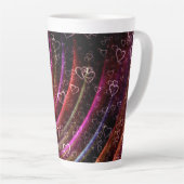 Tasse Latte Love Hearts Rideau Texture Sublimation (Angle droit)