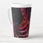 Tasse Latte Love Hearts Rideau Texture Sublimation (Angle gauche)
