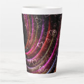 Tasse Latte Love Hearts Rideau Texture Sublimation (Devant)