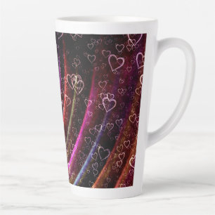 Tasse Latte Love Hearts Rideau Texture Sublimation