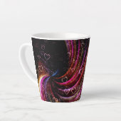 Tasse Latte Love Hearts Rideau Texture Sublimation (Angle gauche)