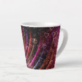 Tasse Latte Love Hearts Rideau Texture Sublimation (Angle droit)