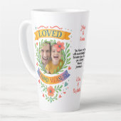 Tasse Latte Loved Beyond Measure - Custom Photo & Text Floral (Angle gauche)