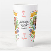 Tasse Latte Loved Beyond Measure - Custom Photo & Text Floral (Devant)