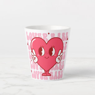 Tasse Latte Lover Babe   Coeur souriant mignon et texte répété