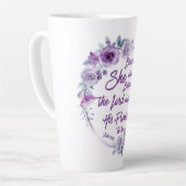 Tasse Latte Luc 1:45 Béni est Elle Florale violette (Angle gauche)