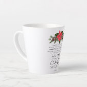 Tasse Latte Luc 2:10-11 Écriture de Noël Poinsettia (Angle gauche)