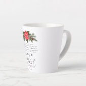 Tasse Latte Luc 2:10-11 Écriture de Noël Poinsettia (Angle droit)