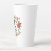 Tasse Latte Luc 2:14 Gloire à Dieu Noël Or Floral (Devant)