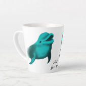 Tasse Latte Lucky Dolphin - Ajouter votre texte (Angle gauche)