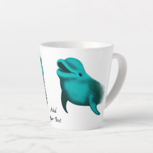 Tasse Latte Lucky Dolphin - Ajouter votre texte