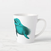 Tasse Latte Lucky Dolphin - Ajouter votre texte (Droite)