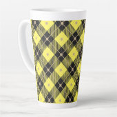 Tasse Latte Lumberjack Noir Jaune Plaid Motif (Angle gauche)
