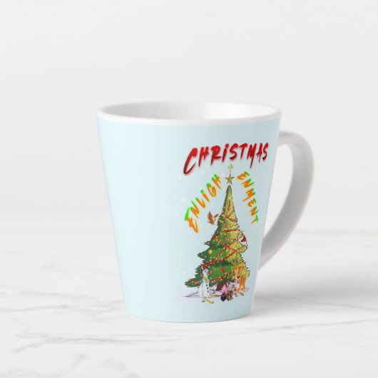 Tasse Latte Lumière de Noël (Angle droit)