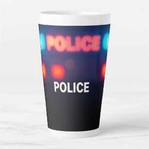 Tasse Latte Lumières de Police – Conception d'Urgence Nocturne