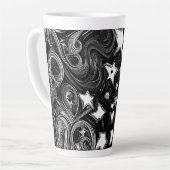 Tasse Latte Lune Abstraite Et Étoiles (Angle gauche)