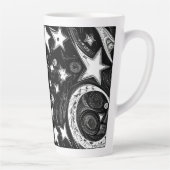 Tasse Latte Lune Abstraite Et Étoiles (Droite)