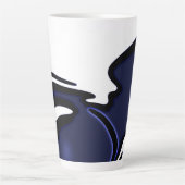 Tasse Latte Lune bleue : Bleu Abstrait, Blanc & Noir (Devant)
