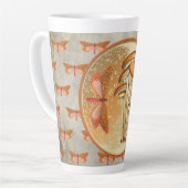 Tasse Latte Lune de champignons papillon orange (Angle gauche)