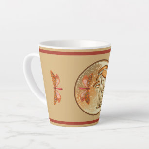 Tasse Latte Lune de champignons papillon orange