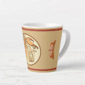 Tasse Latte Lune de champignons papillon orange (Angle droit)