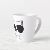 Tasse Latte Lunettes de soleil de chat (Angle droit)