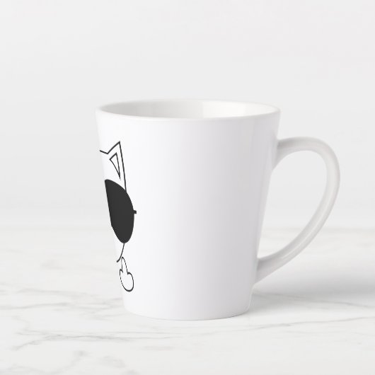 Tasse Latte Lunettes de soleil de chat (Droite)