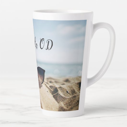 Tasse Latte Lunettes de vue branchées sur une plage optique (Droite)