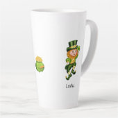 Tasse Latte Lutin mignon, calligraphie & pot d'or (Angle droit)