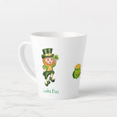 Tasse Latte Lutin mignon, calligraphie & pot d'or (Angle gauche)