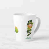 Tasse Latte Lutin mignon, calligraphie & pot d'or (Angle droit)