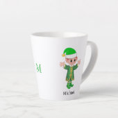 Tasse Latte Lutine Moderne Chanceuse avec Écriture et Monogram (Angle droit)