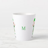 Tasse Latte Lutine Moderne Chanceuse avec Écriture et Monogram (Devant)
