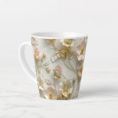 Tasse Latte Luxury 3D Embossed Floral Gold Foil Elegant (Angle gauche)