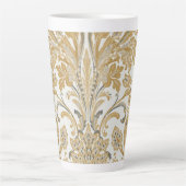 Tasse Latte Luxury, Classic,Elegant,Gold Beige Pattern (Devant)